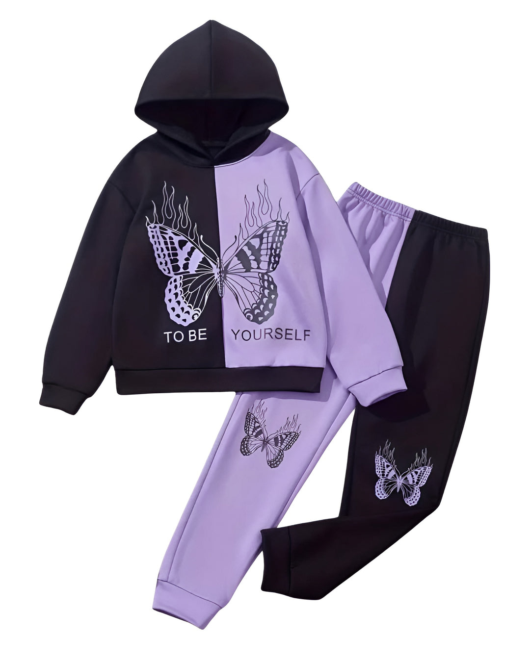 TO BE BUTTERFLY FLEECE HOODIE TRACKSUIT