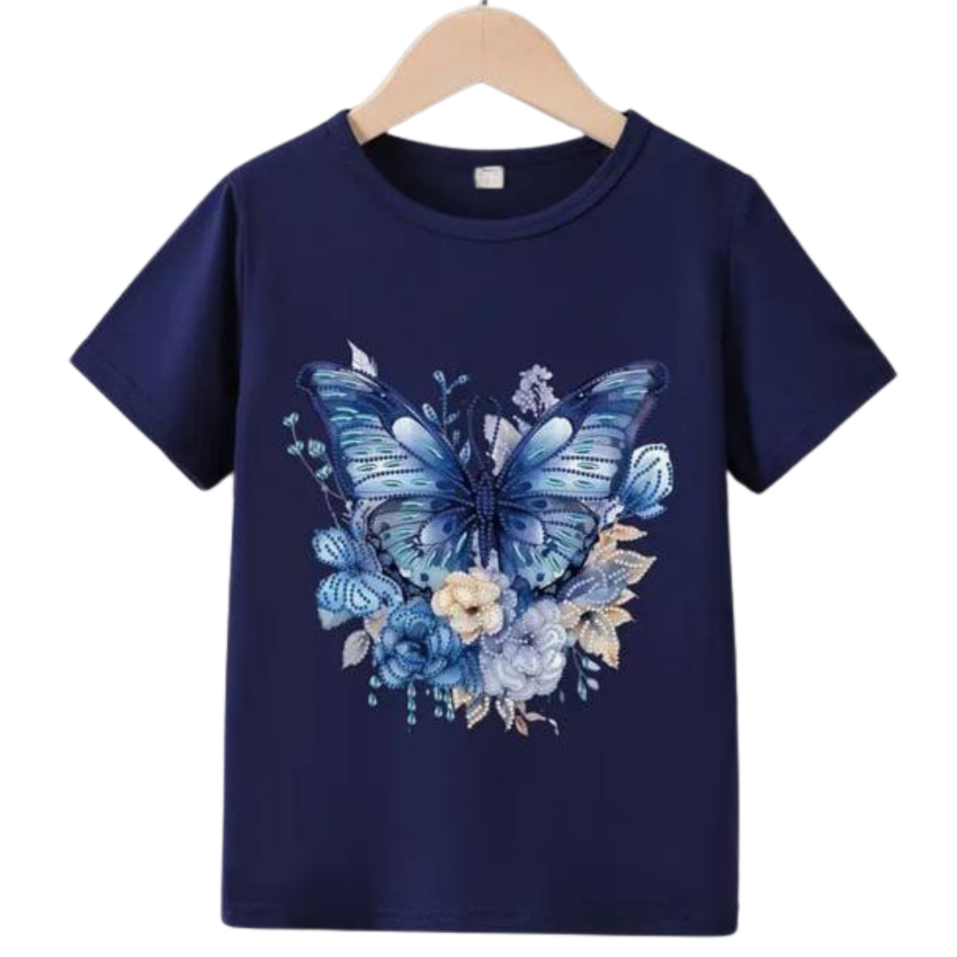 NAVI BLUE BUTTERFLY TEE