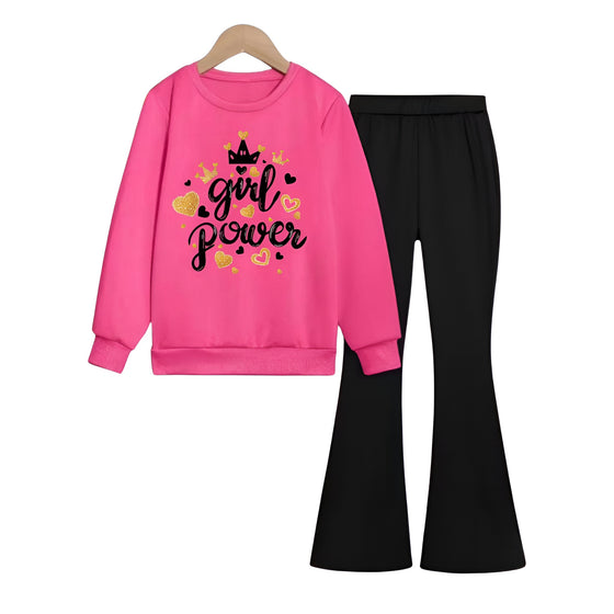 POWER PRINCESS WIDE LEG FLEECE TRACKSUIT