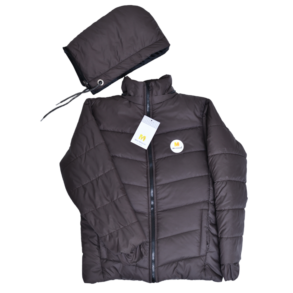 CHOCOLATE BROWN PUFFER JACKET